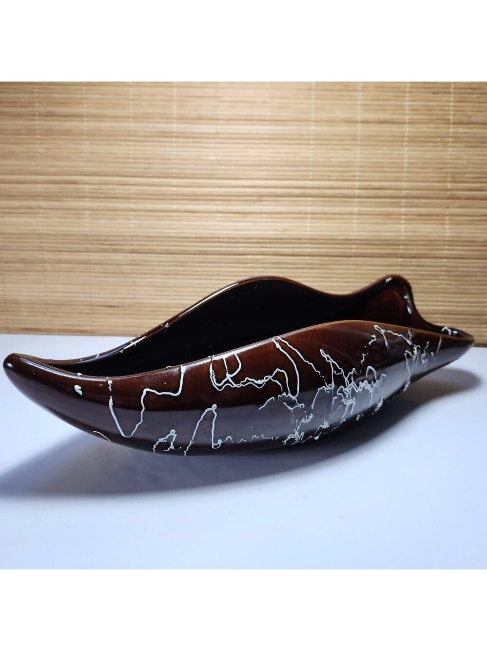Beauceware Canada 543 Large 15" Brown Glazed Ceramic Dish Mid Century Modern